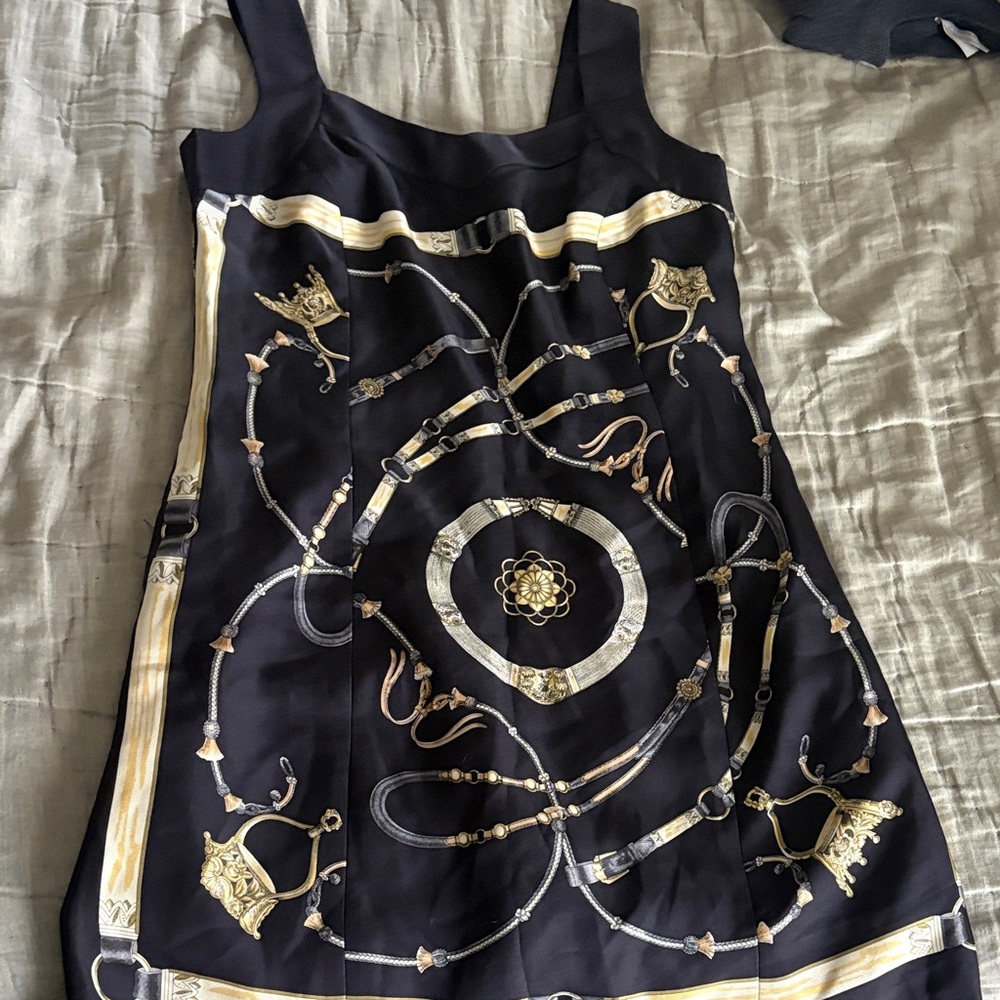 Elegant Black and Gold Mini Dress